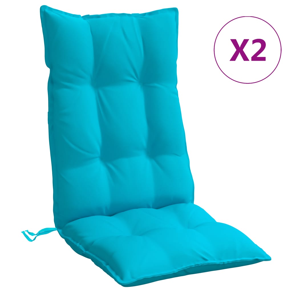 vidaXL Podušky na židli s vysokým opěradlem 2 ks tyrkysové oxford