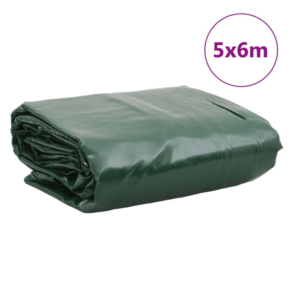 vidaXL Plachta zelená 5 x 6 m 650 g/m²