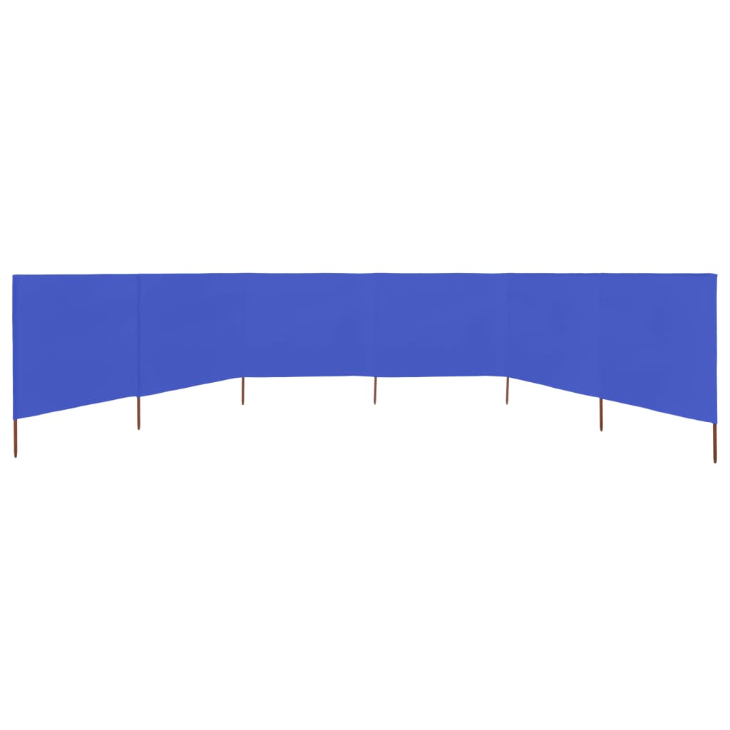 vidaXL 6dílná zástěna proti větru látková 800 x 80 cm azurově modrá