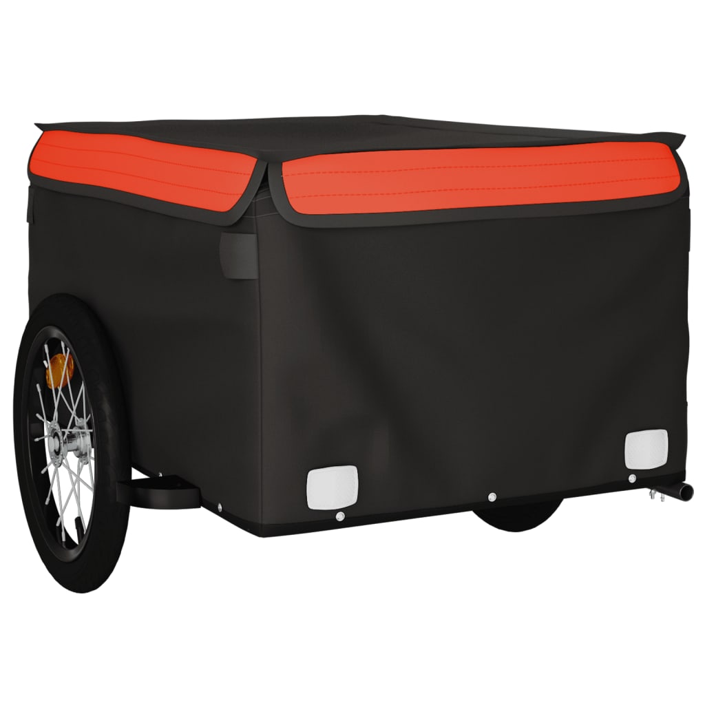 vidaXL Vozík za kolo černý a oranžový 45 kg železo