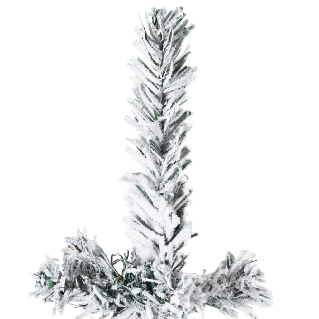 vidaXL Úzký umělý poloviční vánoční stromek se sněhem 150 cm