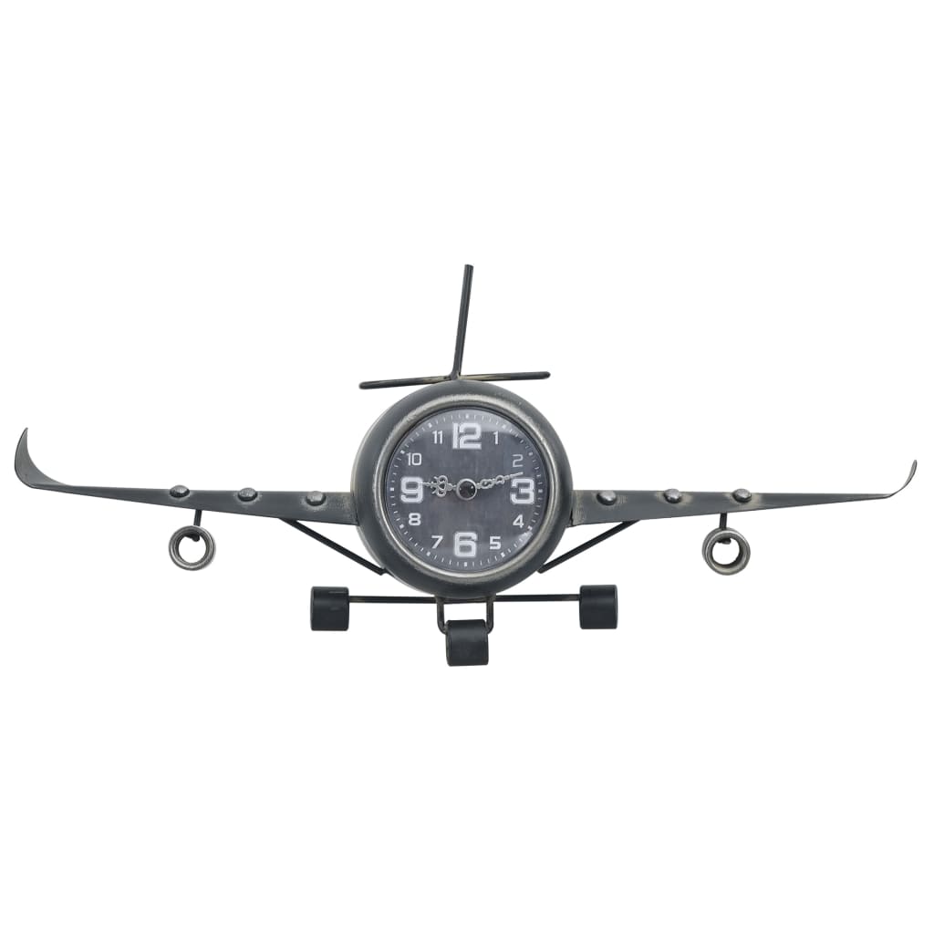 vidaXL Letecké hodiny šedé 41 x 8 x 17 cm kov