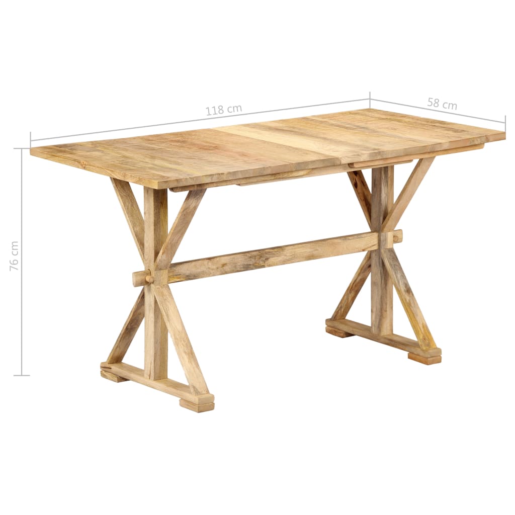 vidaXL Jídelní stůl 118 x 58 x 76 cm masivní mangovníkové dřevo