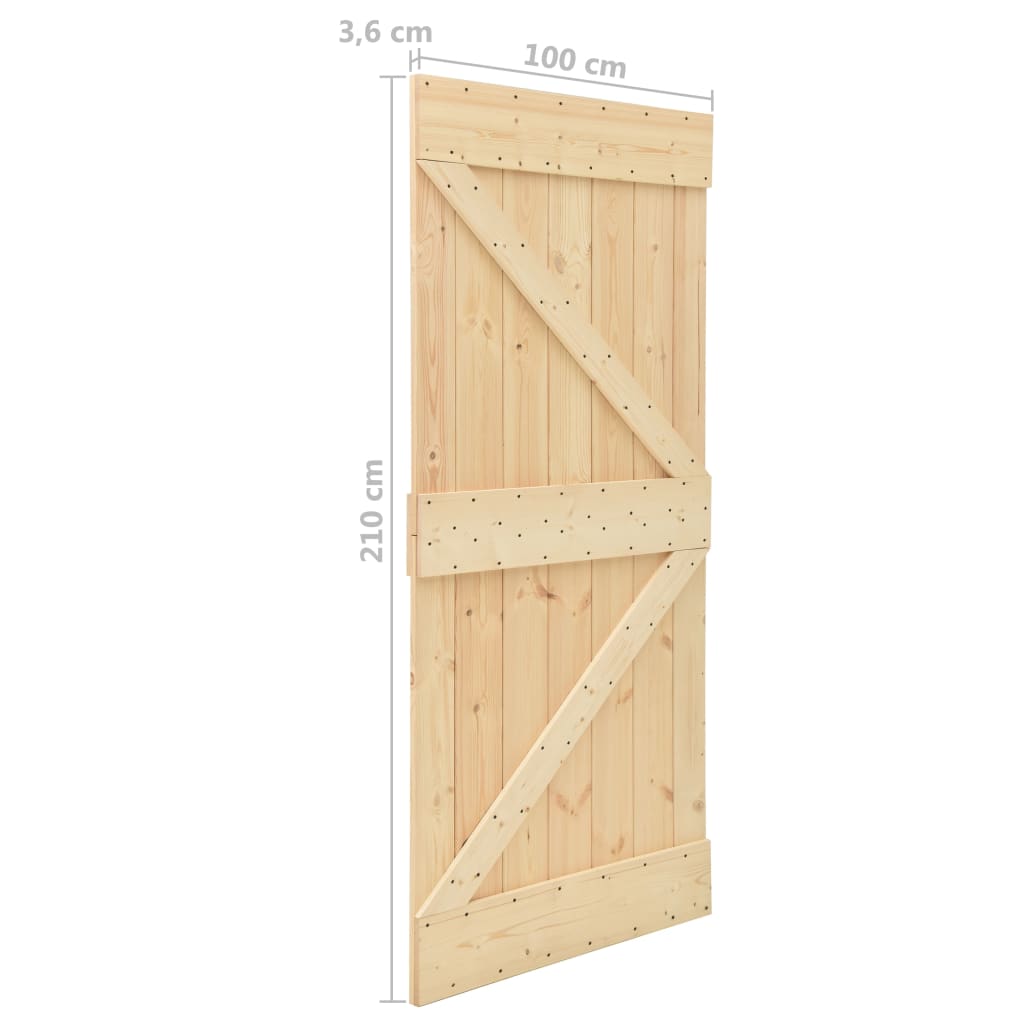vidaXL Dveře 100 x 210 masivní borové dřevo