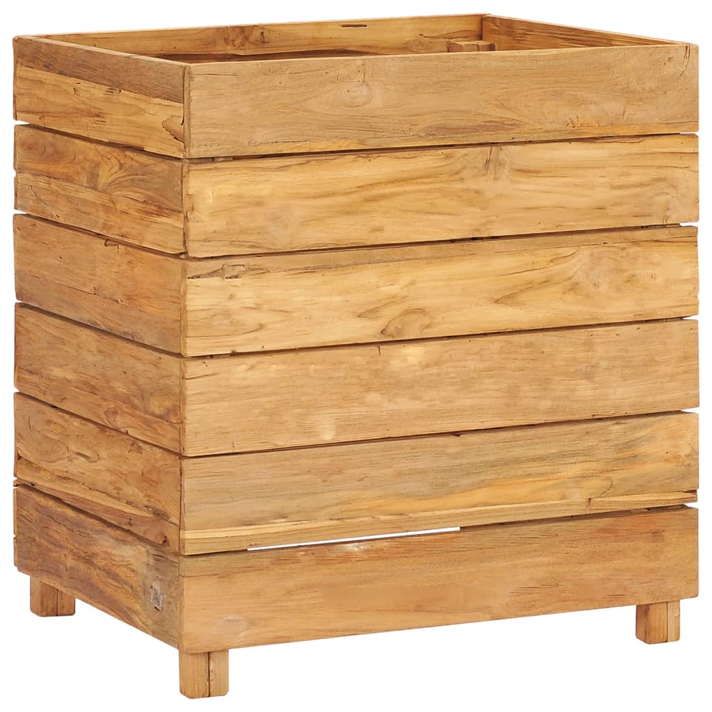 vidaXL Vyvýšený záhon 50 x 40 x 55 cm recyklované teakové dřevo a ocel