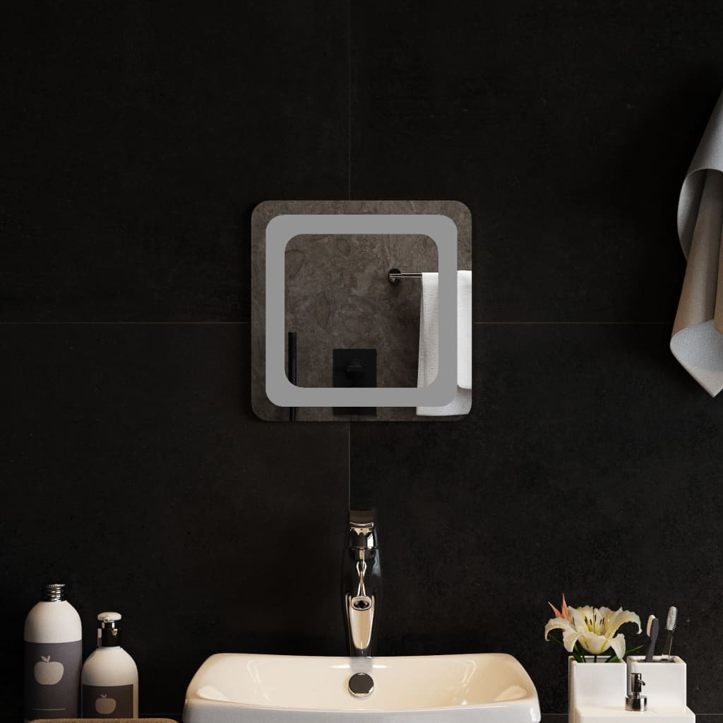 vidaXL Koupelnové zrcadlo s LED osvětlením 30x30 cm