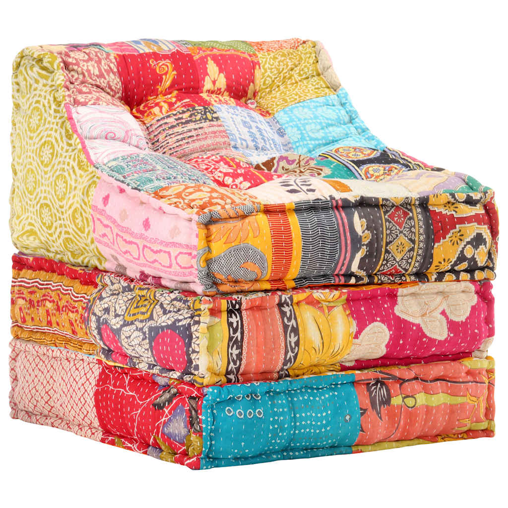 vidaXL Modulární pouf patchwork textil
