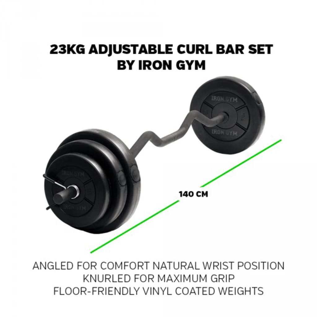 Iron Gym Posilovací sada se zakřivenou tyčí 23 kg IRG033