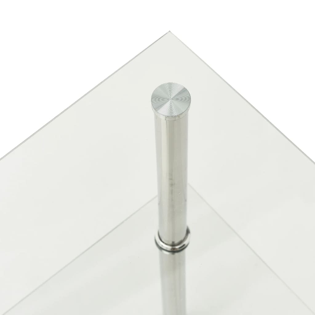 vidaXL 2patrový odkládací stůl průhledný 38 x 38 x 50 cm tvrzené sklo