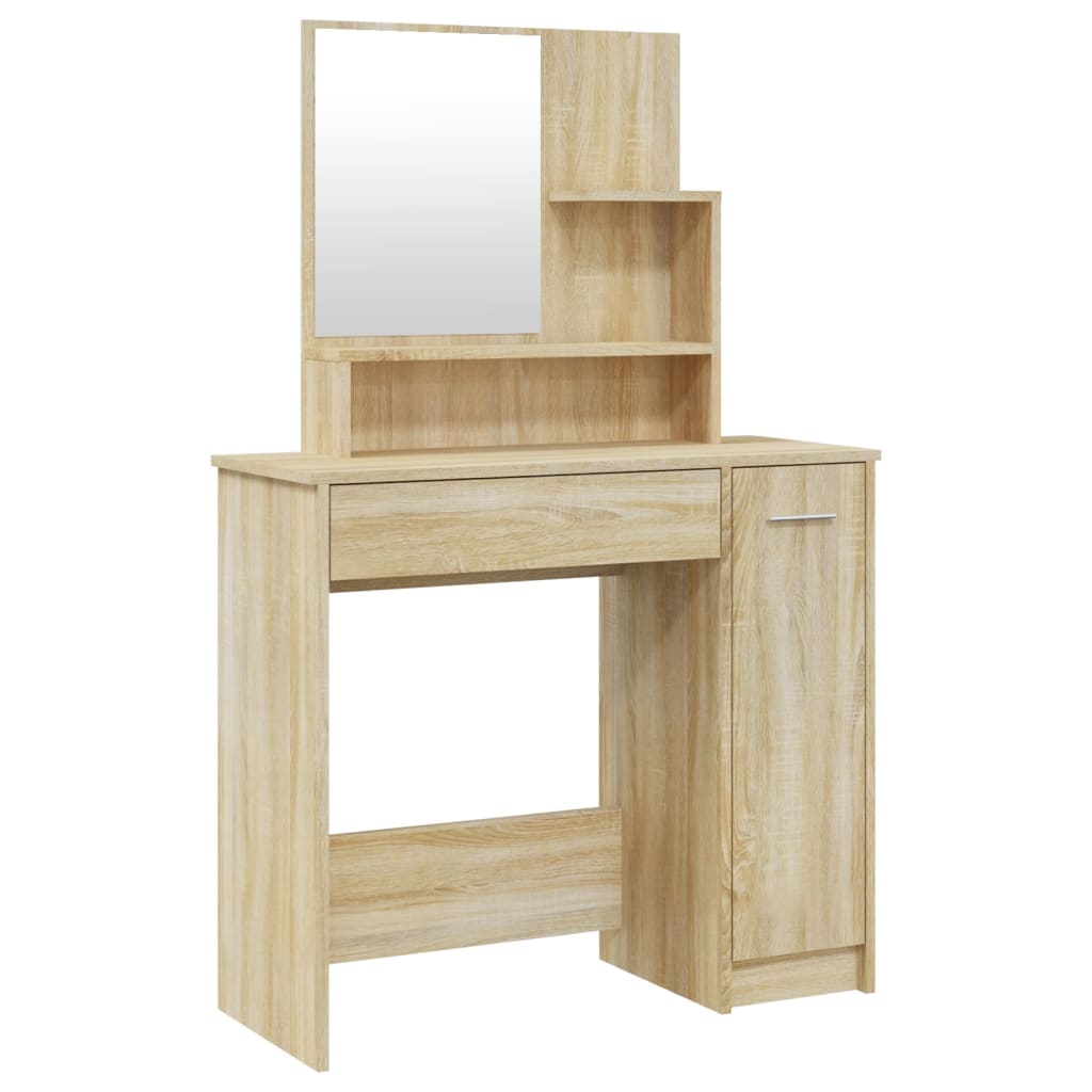 vidaXL Toaletní stolek sada dub sonoma 86,5 x 35 x 136 cm
