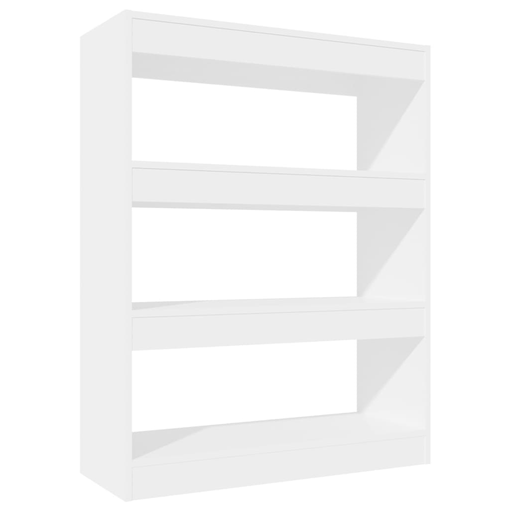 vidaXL Knihovna/dělicí stěna bílá lesklá 80x30x103 cm kompozitní dřevo