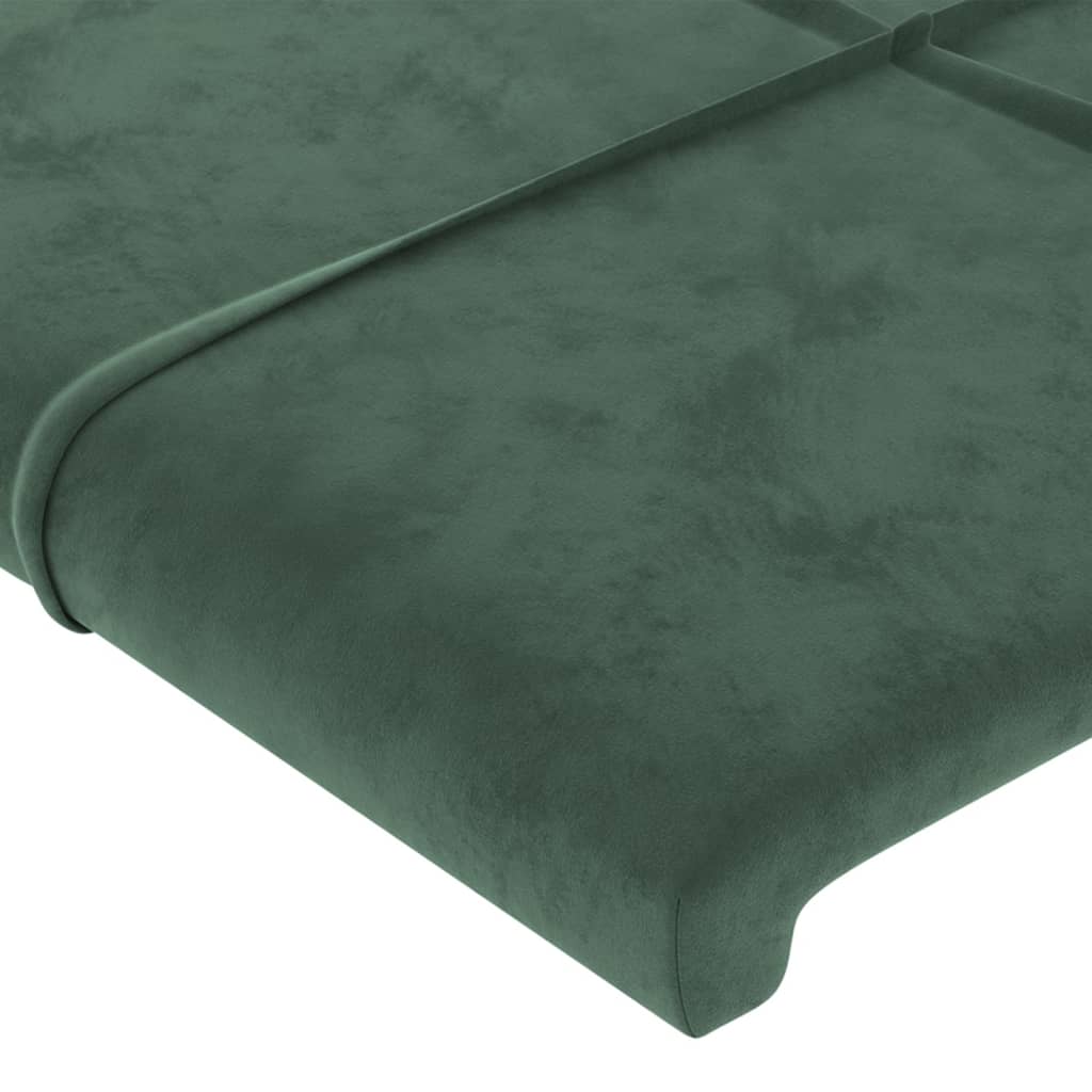vidaXL Čelo postele typu ušák tmavě zelená 203x16x118/128 cm samet