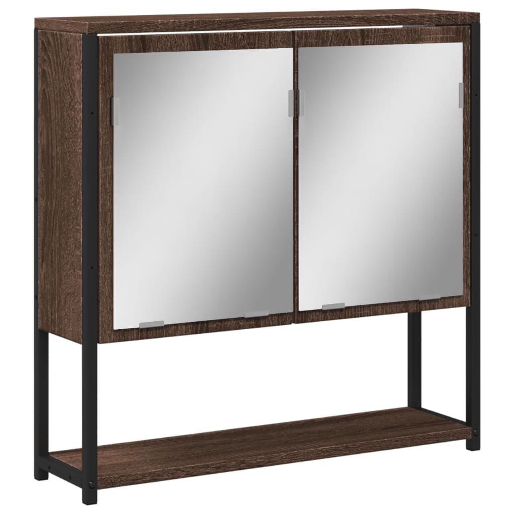 vidaXL Koupelnová skříňka se zrcadlem hnědý dub 60x16x60 cm kompozit