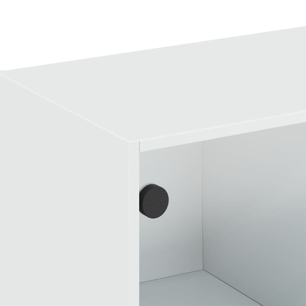 vidaXL Nástěnná skříňka se skleněnými dvířky bílá 102x37x35 cm