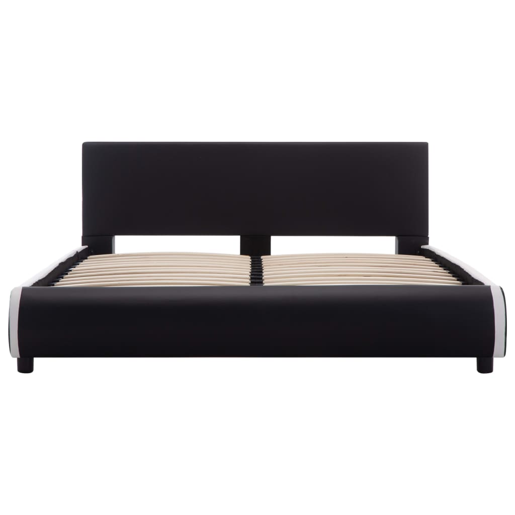 vidaXL Rám postele se zásuvkami černý umělá kůže 120 x 200 cm