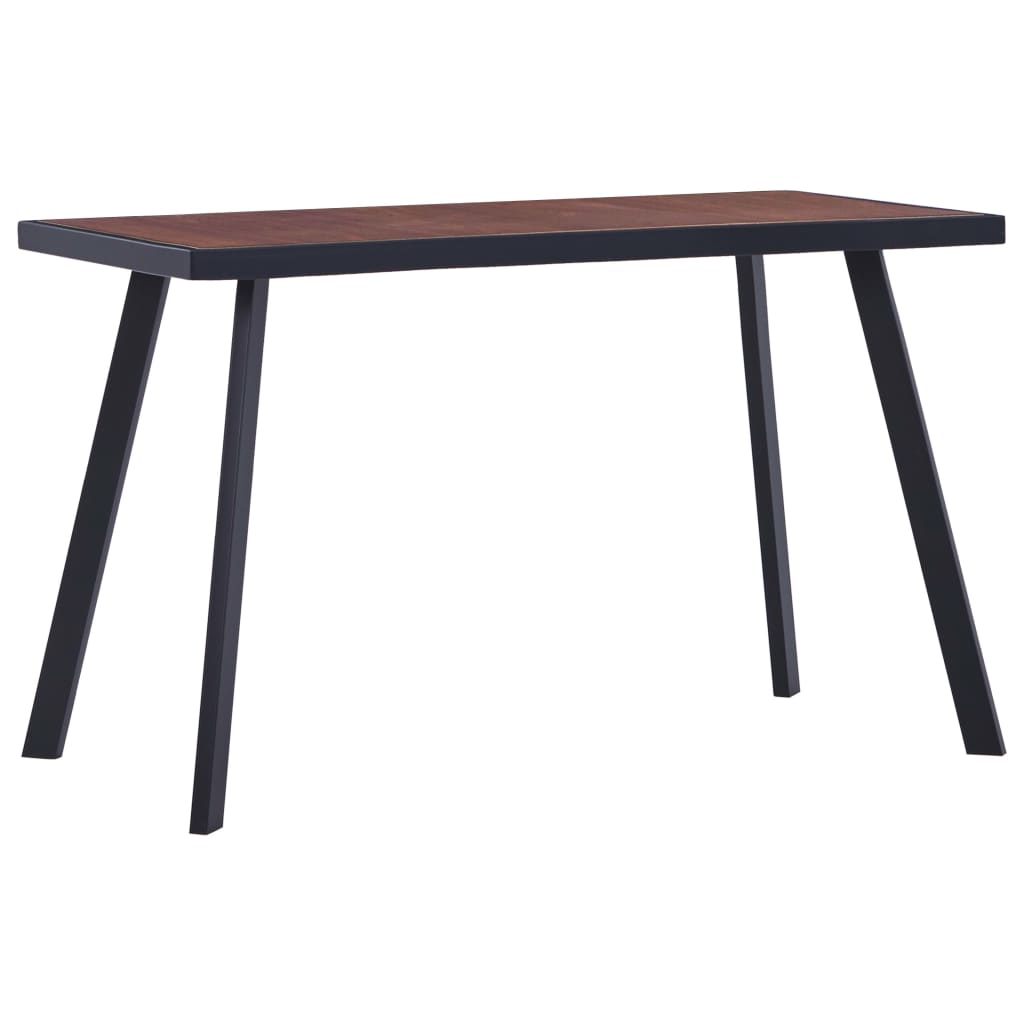 vidaXL Jídelní stůl tmavé dřevo a černý 120 x 60 x 75 cm MDF