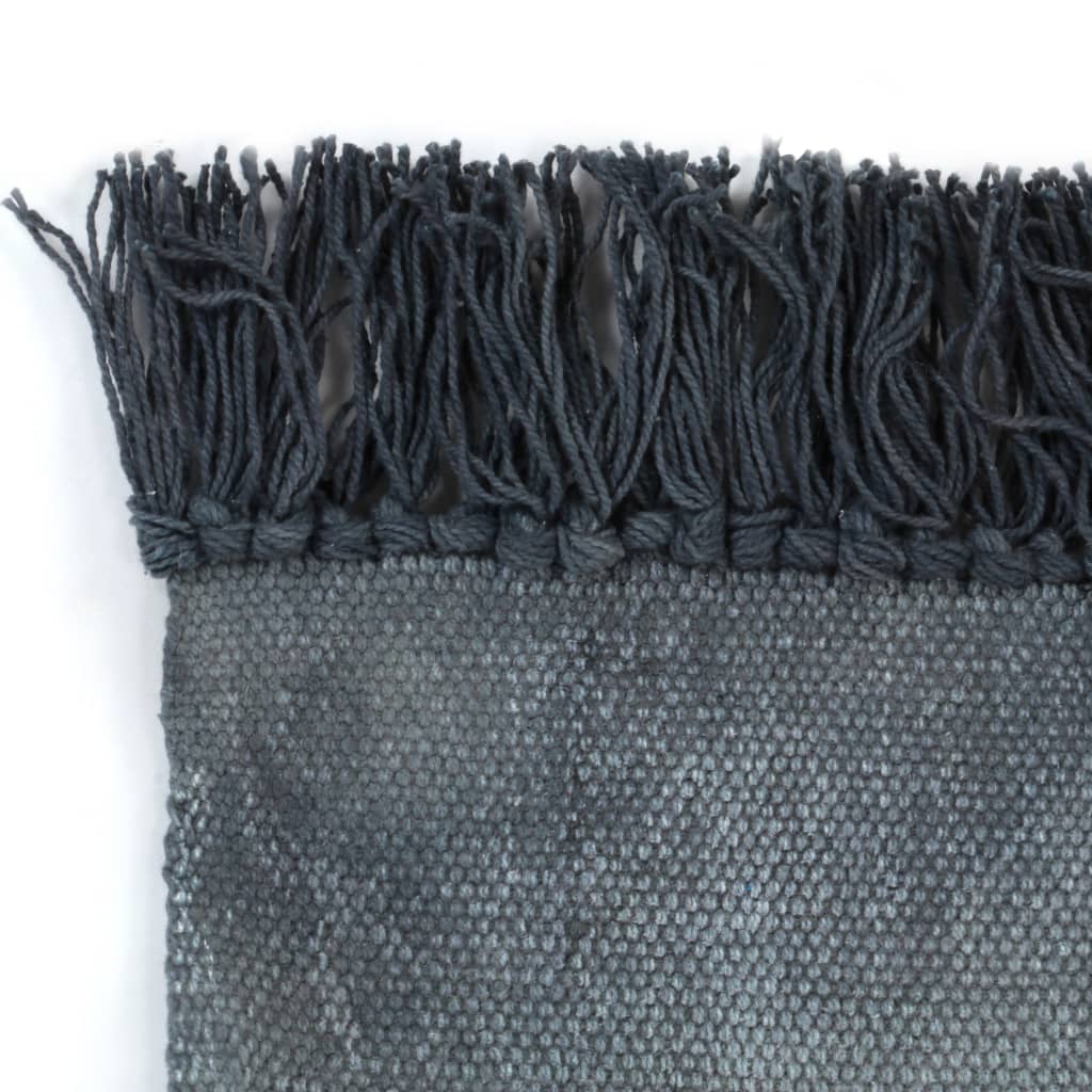 vidaXL Koberec Kilim se vzorem bavlněný 120 x 180 cm šedý