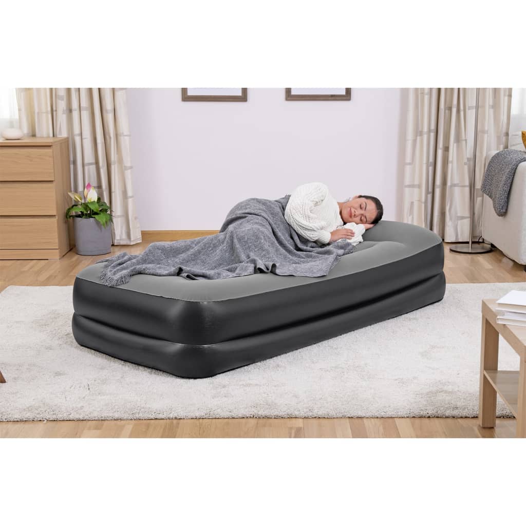 Bestway Nafukovací vločkovaná matrace s vestavěnou pumpou 191x97x46 cm