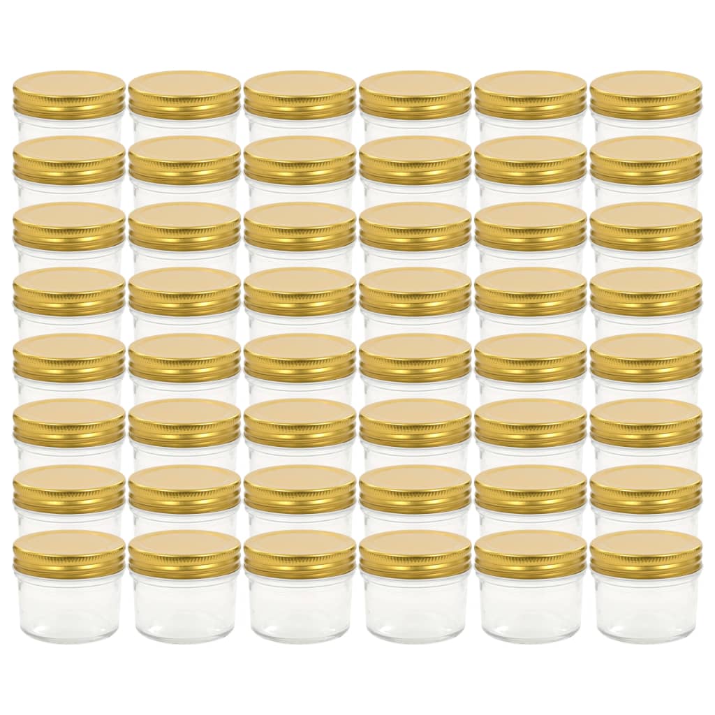 vidaXL Zavařovací sklenice se zlatými víčky 48 ks 110 ml