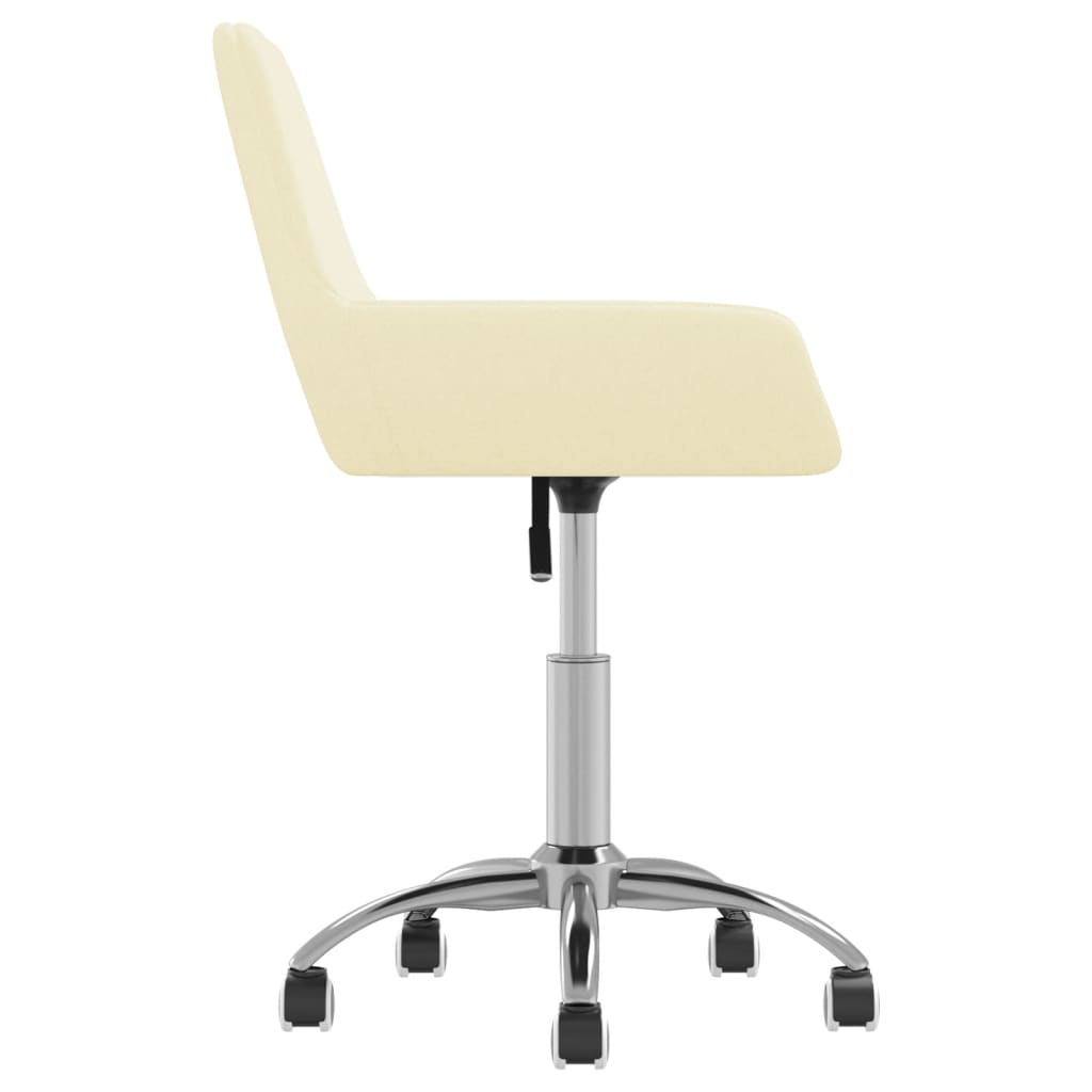 vidaXL Otočná kancelářská židle krémová textil