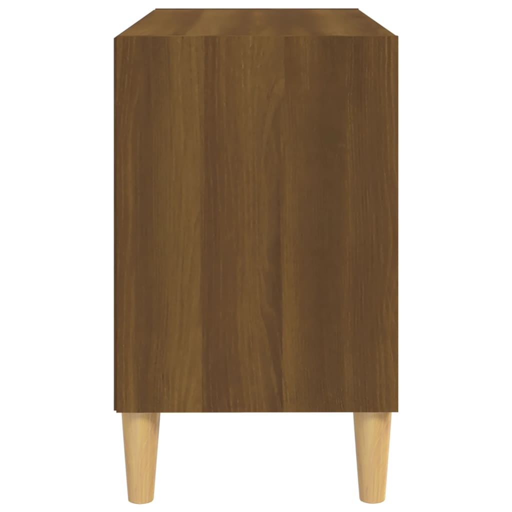 vidaXL TV stolek masivní dřevěné nohy hnědý dub 69,5 x 30 x 50 cm