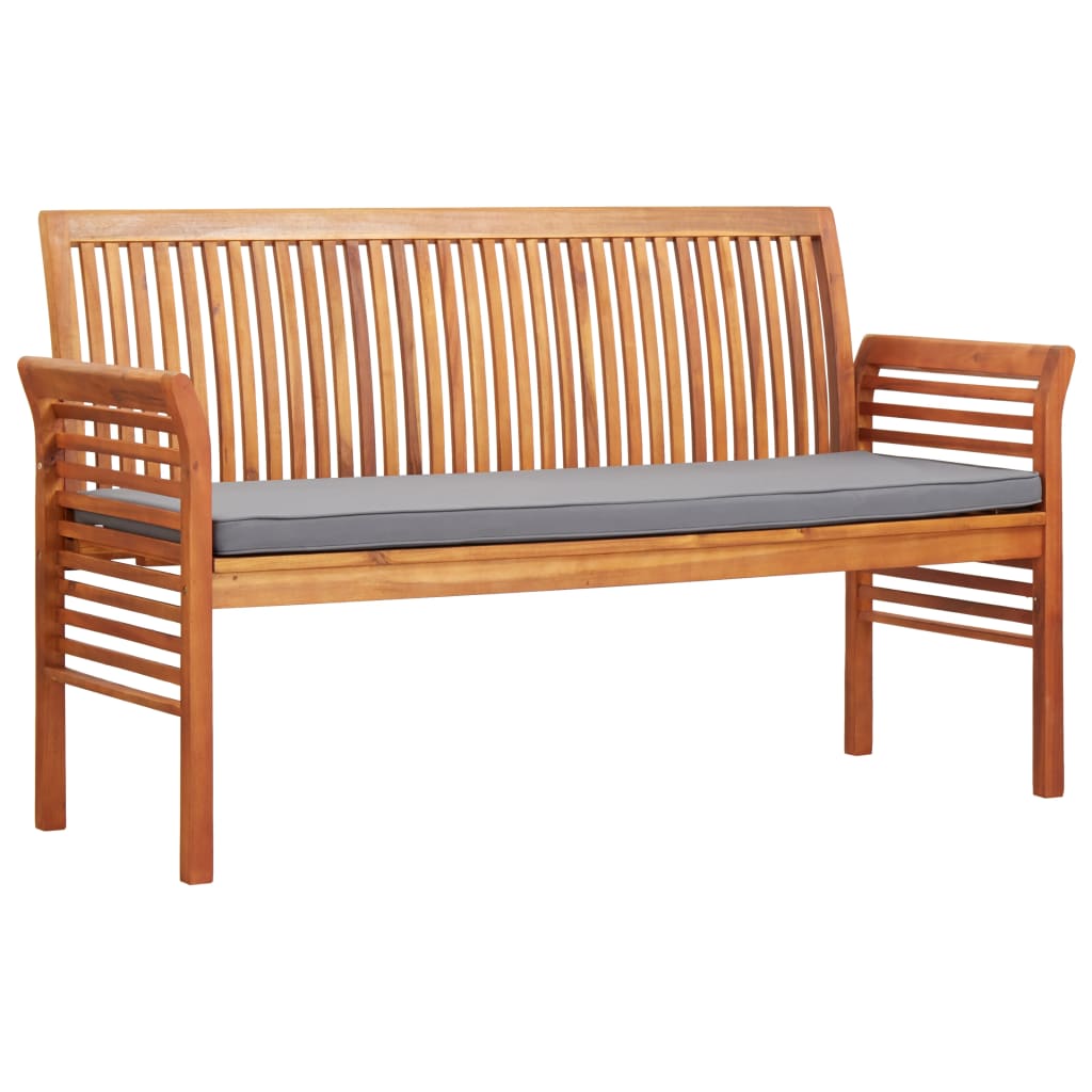 vidaXL 3místná zahradní lavice s poduškou 150cm masivní akáciové dřevo