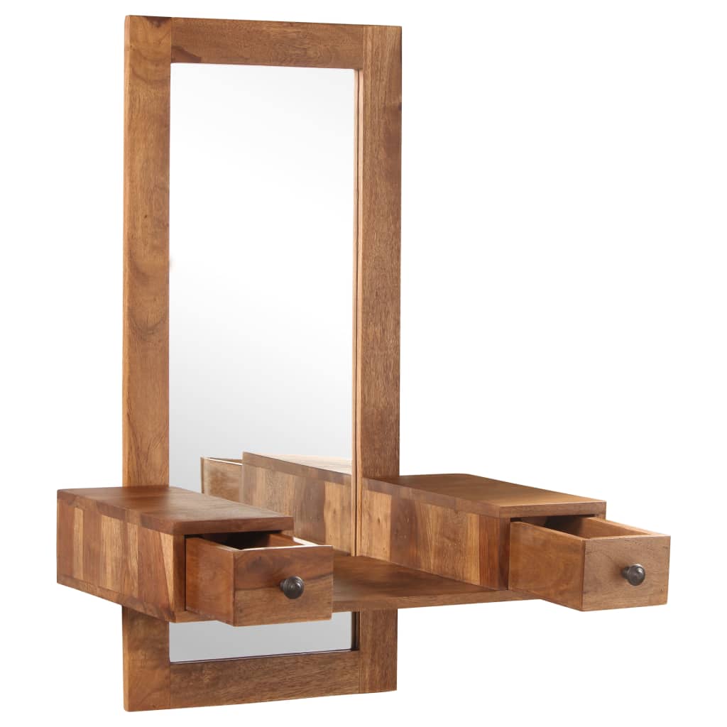 vidaXL Kosmetické zrcadlo se 2 zásuvkami masivní sheeshamové dřevo
