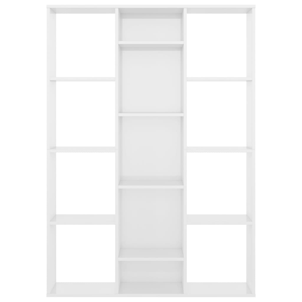 vidaXL Knihovna/dělící stěna bílá vysoký lesk 100x24x140cm dřevotříska