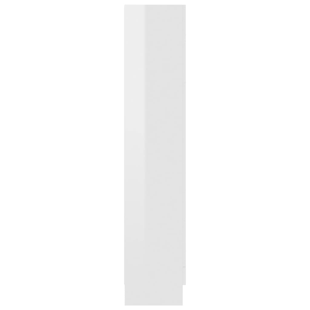 vidaXL Prosklená skříň bílá vysoký lesk 82,5x30,5x150 cm dřevotříska