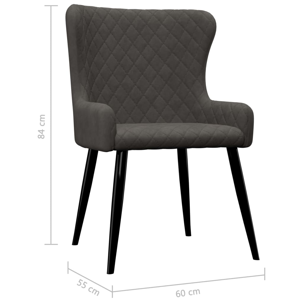 vidaXL Jídelní židle 6 ks šedé samet