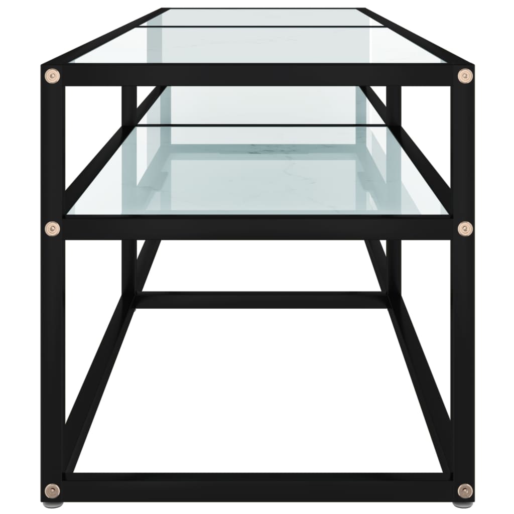 vidaXL TV stolek bílý mramor 140 x 40 x 40,5 cm tvrzené sklo