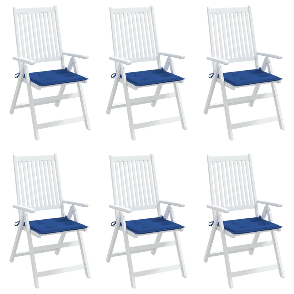 vidaXL Podušky na zahradní židli 6 ks královsky modré 50x50x3cm oxford
