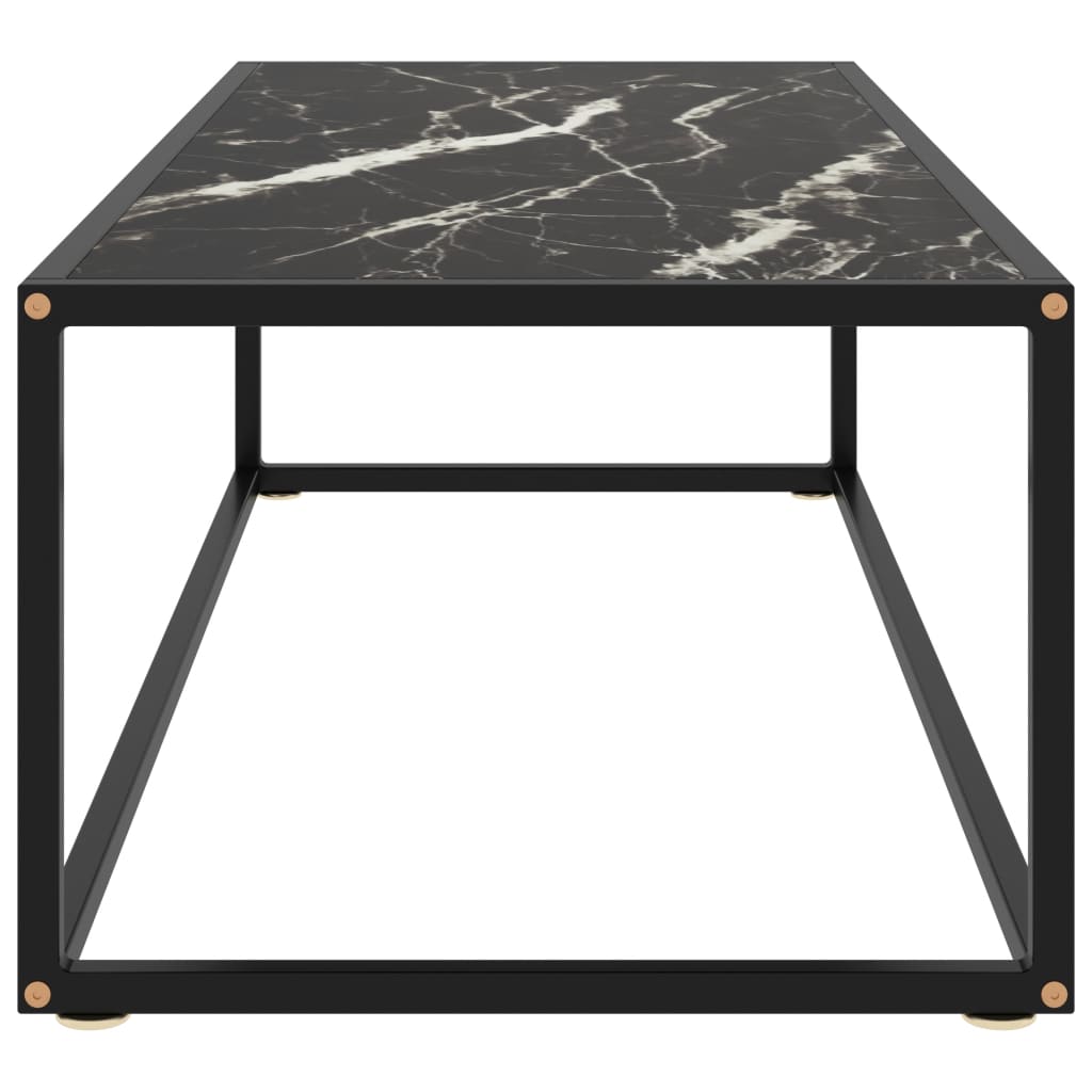 vidaXL Konferenční stolek černý s černým mramorovým sklem 120x50x35 cm