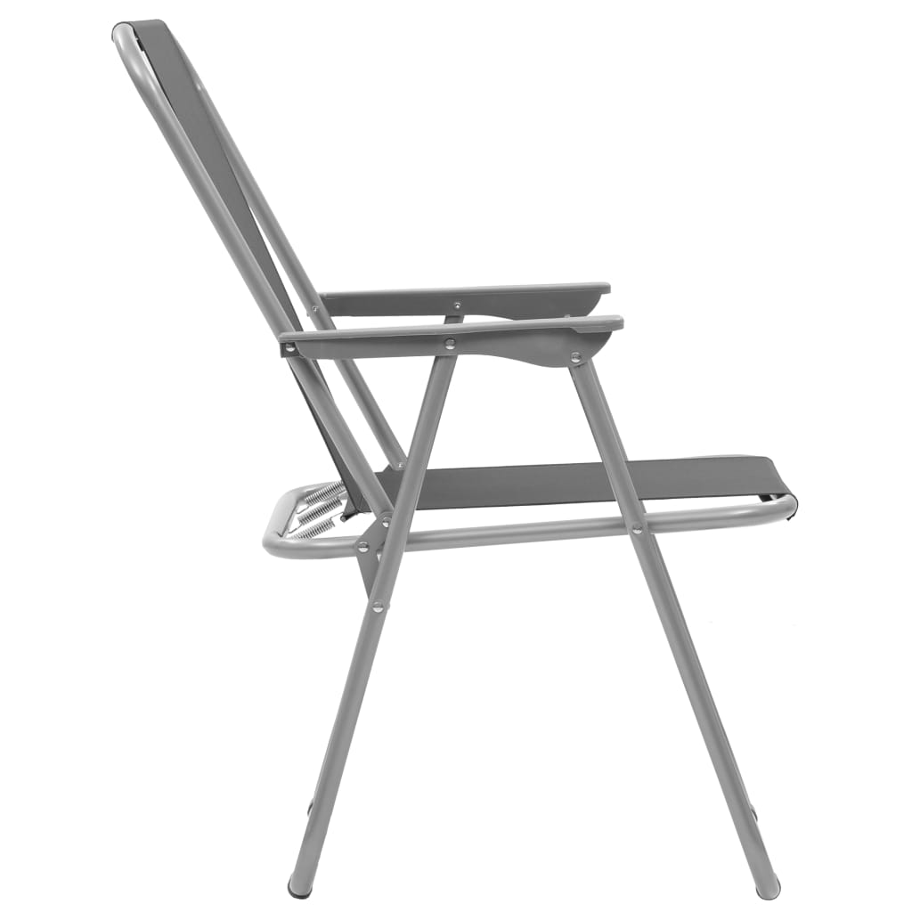 vidaXL Skládací kempingové židle 2 ks 52 x 59 x 80 cm šedé
