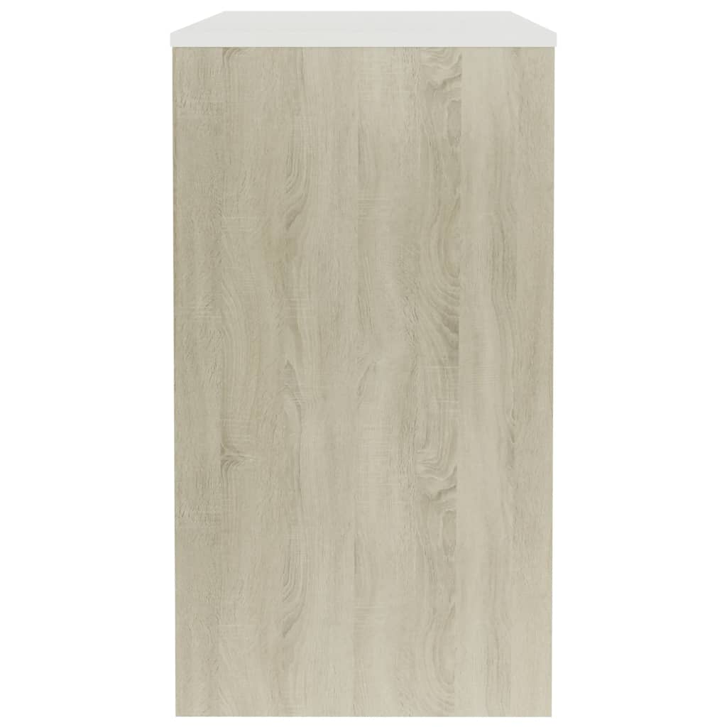 vidaXL Psací stůl bílý a dub sonoma 90 x 40 x 72 cm kompozitní dřevo