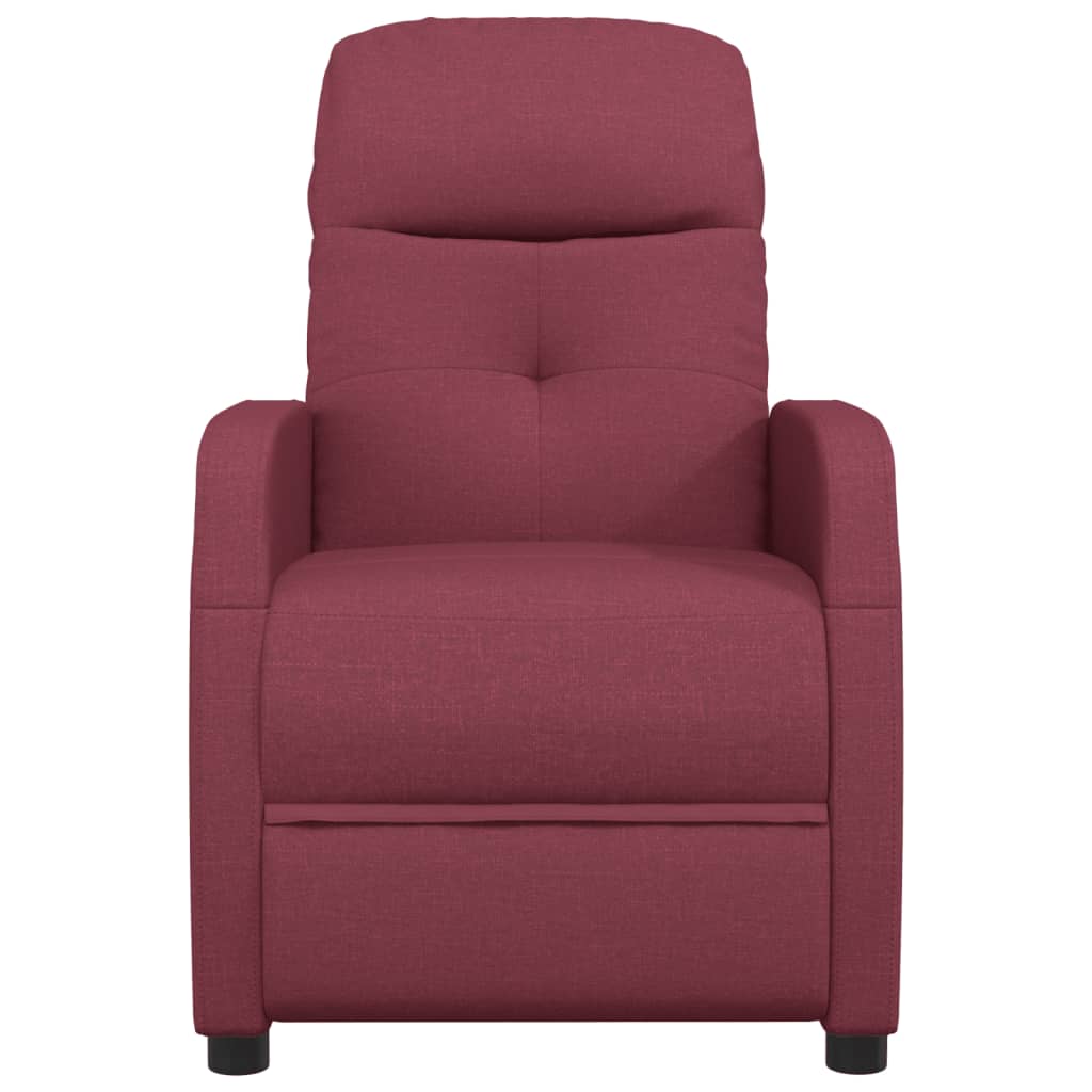 vidaXL Masážní polohovací křeslo vínové textil