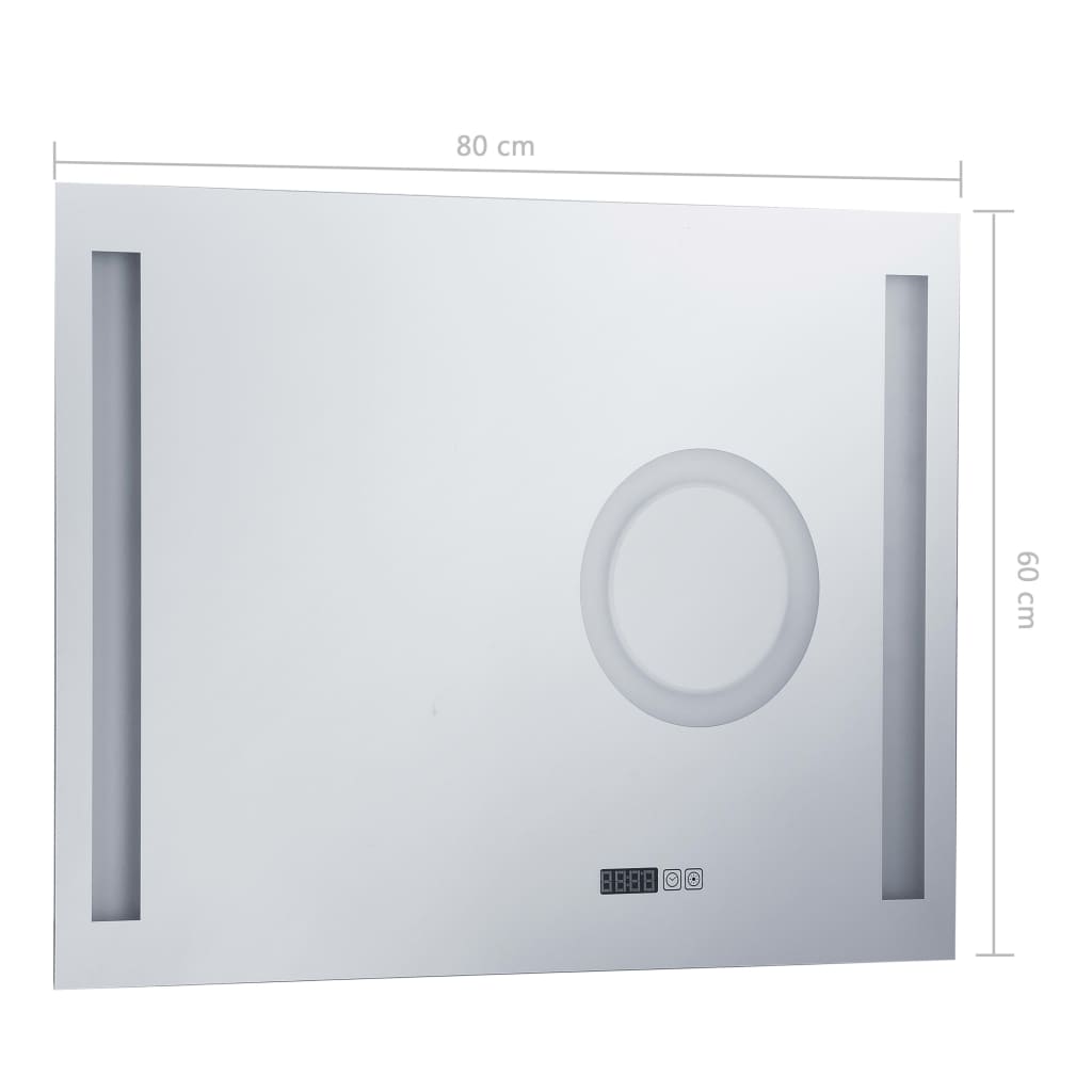 vidaXL Koupelnové zrcadlo s LED světly a dotykovým senzorem 80 x 60 cm
