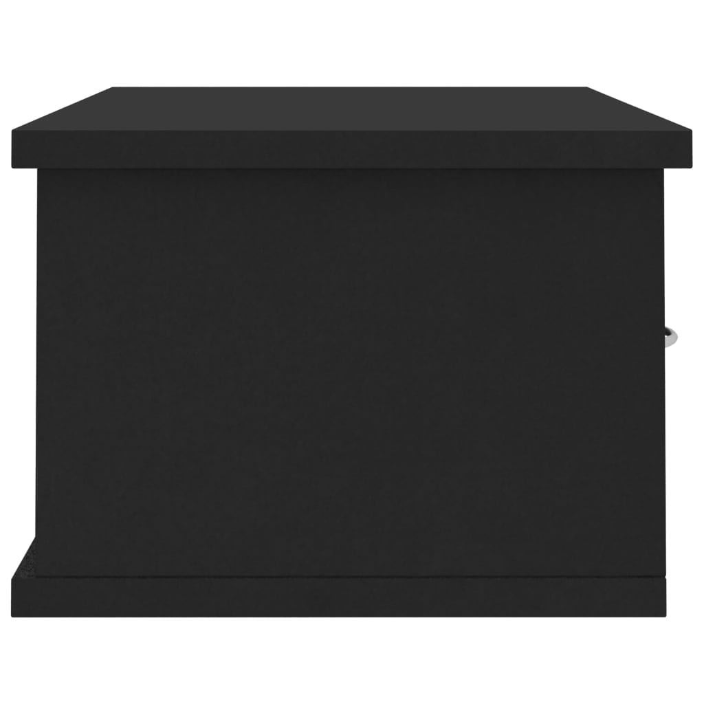 vidaXL Nástěnná police se zásuvkami černá 60x26x18,5 cm dřevotříska