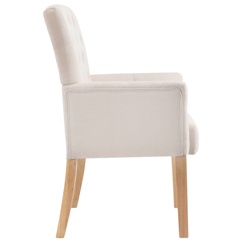 vidaXL Jídelní židle s područkami béžová textil