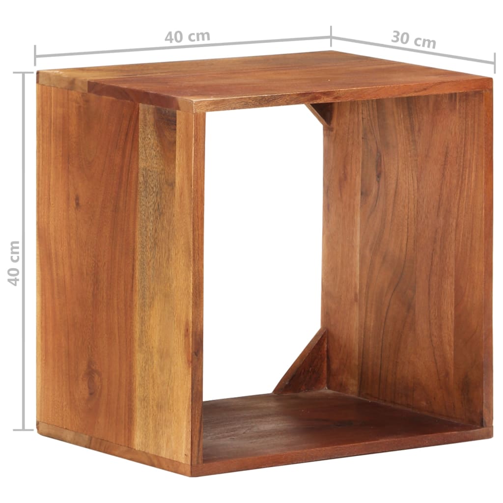 vidaXL Nástěnná police 40 x 30 x 40 cm masivní akáciové dřevo