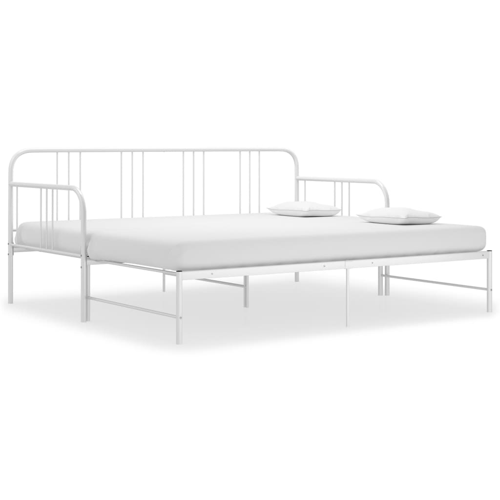 vidaXL Rám vysouvací postele/pohovky bílý kovový 90 x 200 cm
