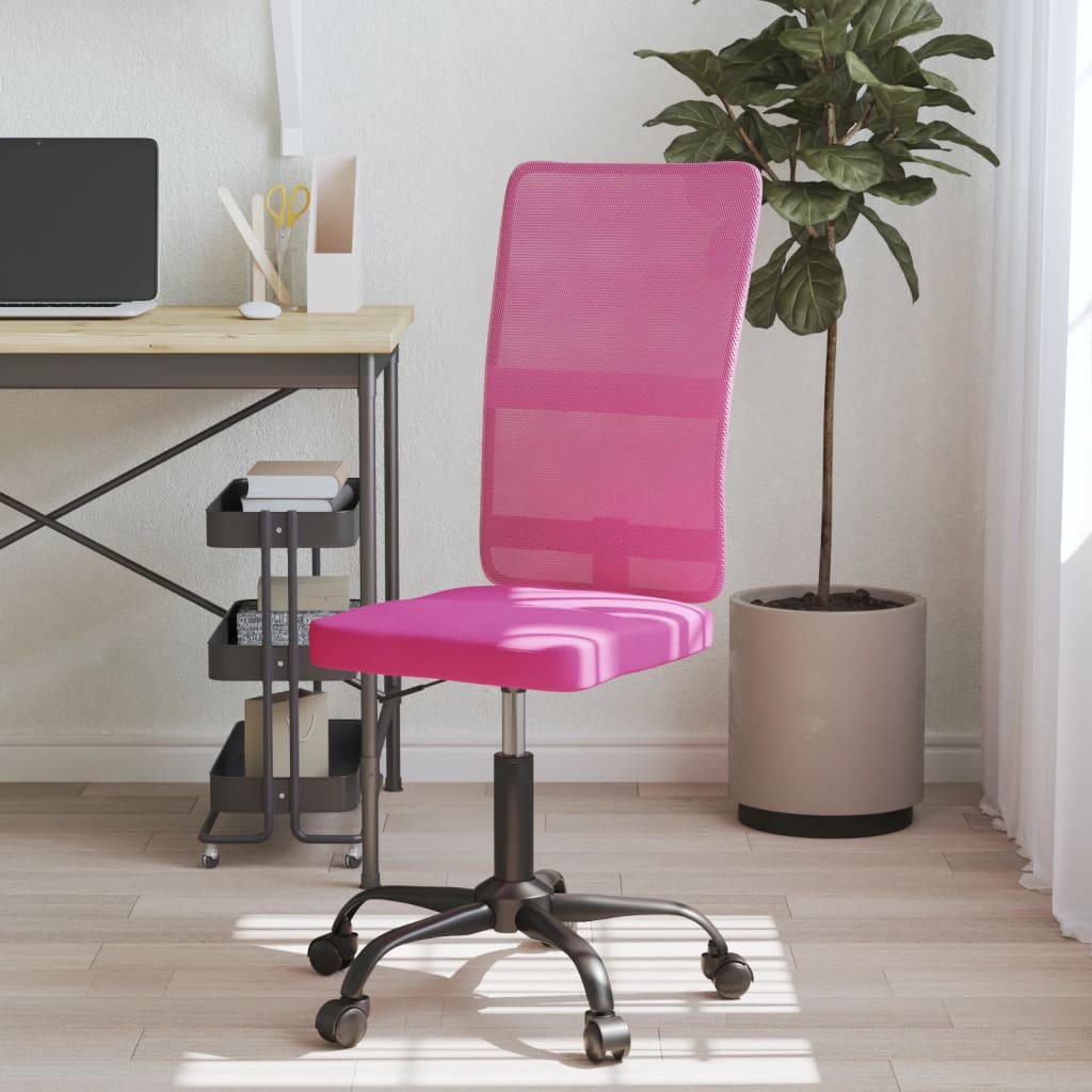 vidaXL Kancelářská židle výškově nastavitelná růžová síťovina