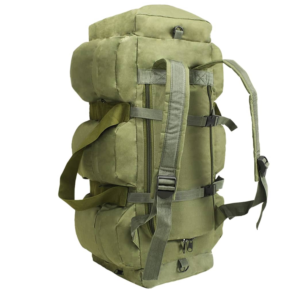 vidaXL Sportovní taška 3 v 1 army styl 90 l olivově zelená