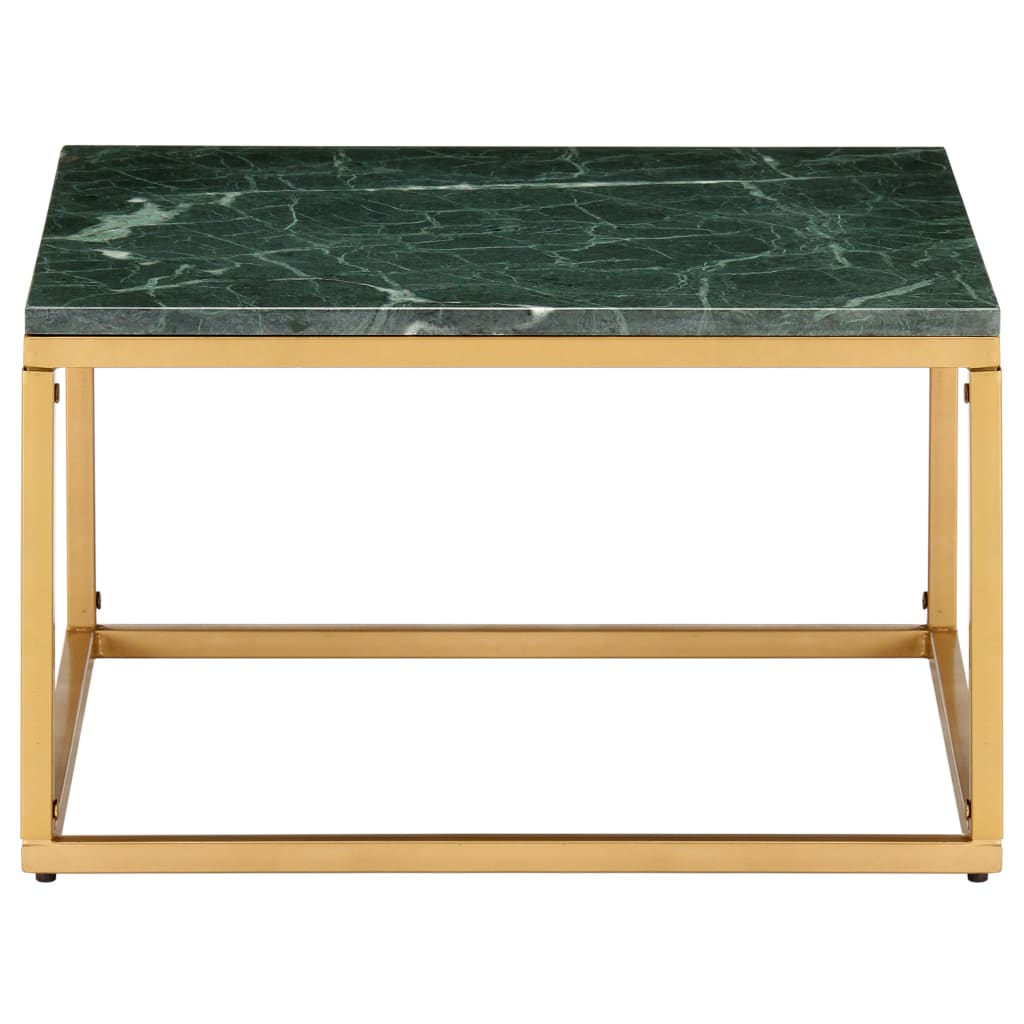 vidaXL Konferenční stolek zelený 60x60x35cm pravý kámen mramorový vzor