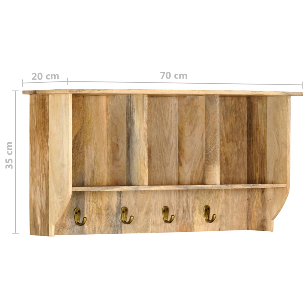 vidaXL Nástěnný věšák 70 x 20 x 36 cm masivní mangovníkové dřevo