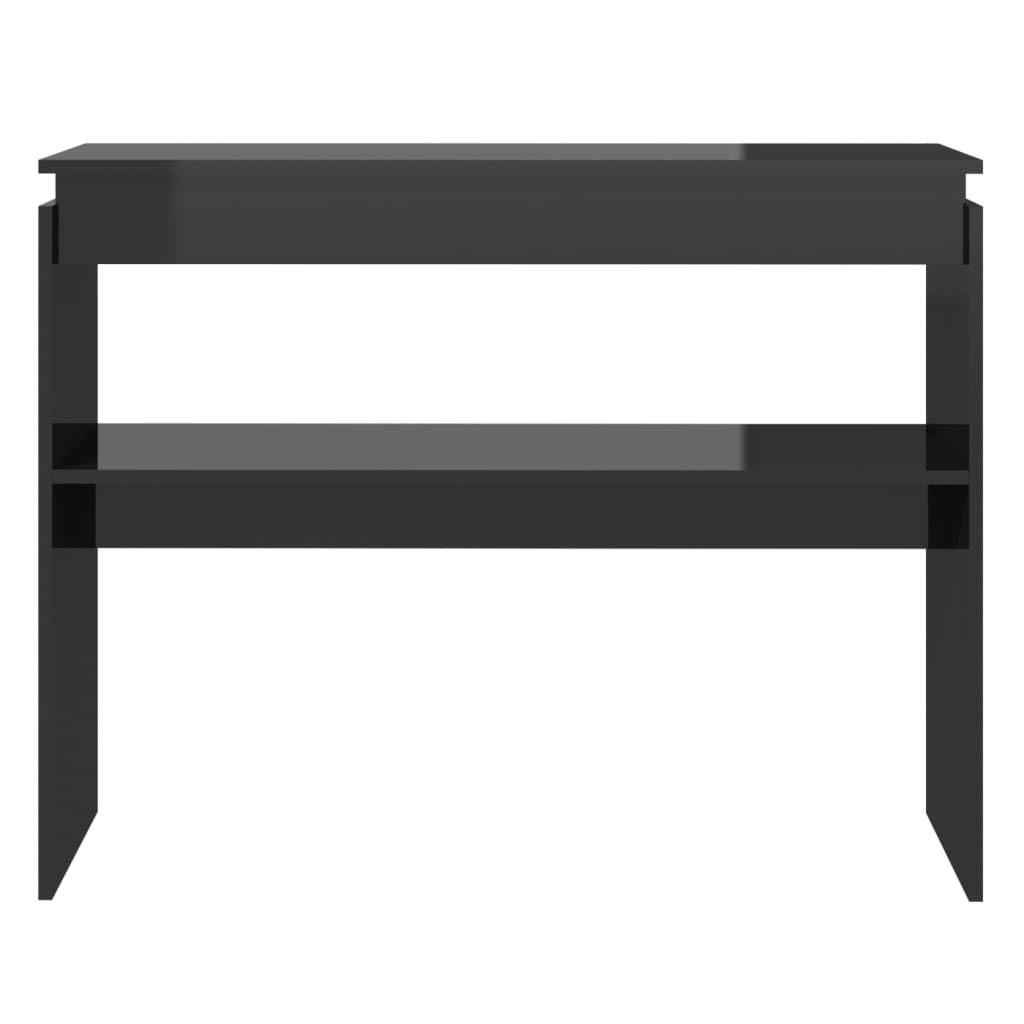 vidaXL Konzolový stolek černý vysoký lesk 102 x 30 x 80 cm dřevotříska