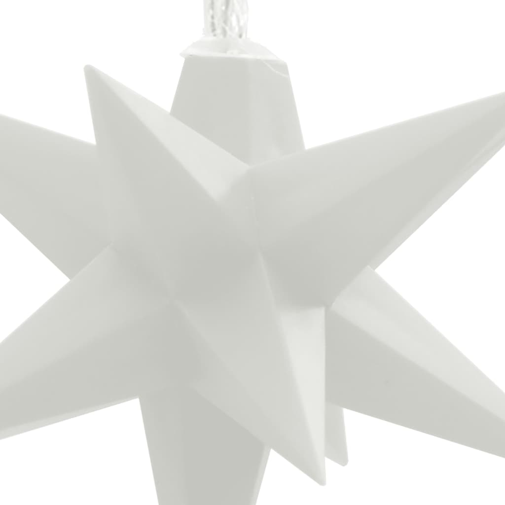 vidaXL Svítící vánoční hvězdy s LED 10 ks bílé 10 cm