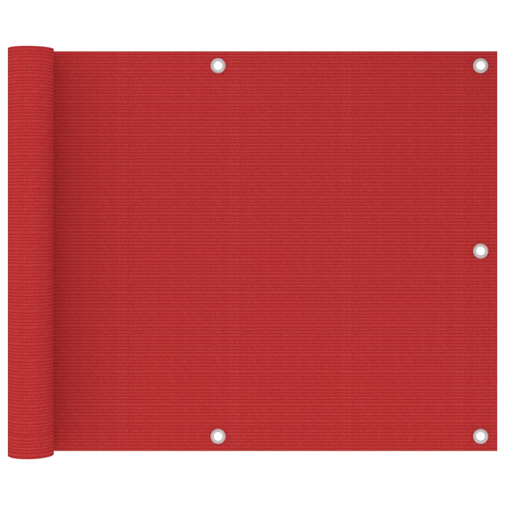 vidaXL Balkónová zástěna červená 75 x 500 cm HDPE