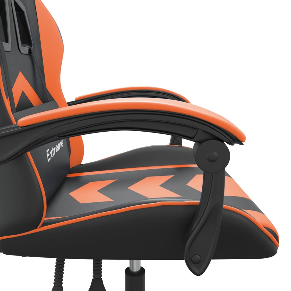 vidaXL Otočná herní židle černá a oranžová umělá kůže