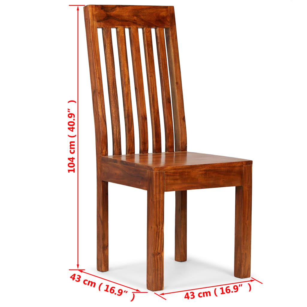 vidaXL Jídelní židle 6 ks masiv sheeshamový povrch moderní styl